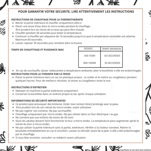instructions bouillottes cervicale aux graines de lin