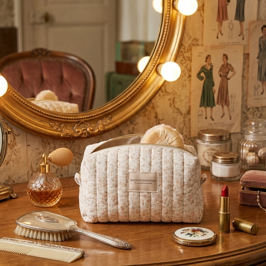 Trousse de toilette fleurie