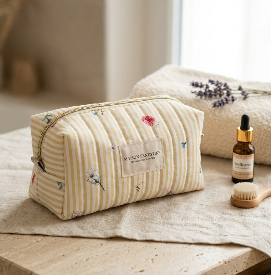 Trousse de toilette rayées 