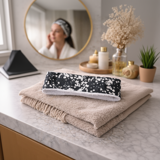 bandeau en éponge bambou et coton  oeko-tex noir 