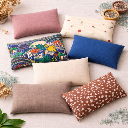 Bouillottes naturelles déhoussables garnies de graines de lin