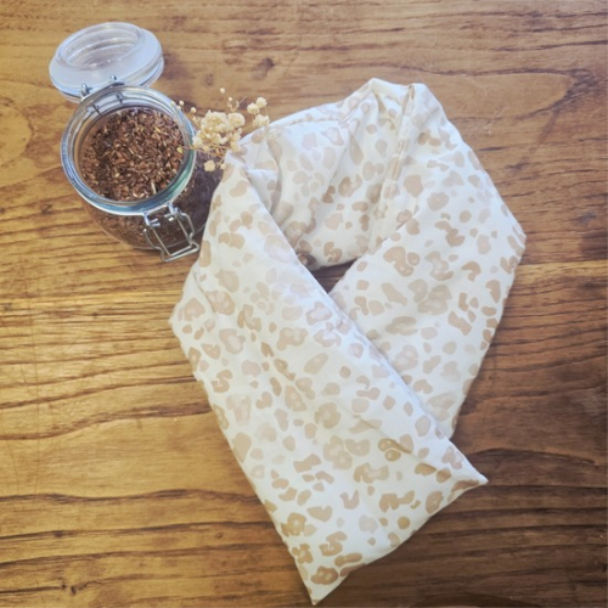 Bouillotte cervicale naturelle aux graines de lin 60x10 pour nuque et épaules