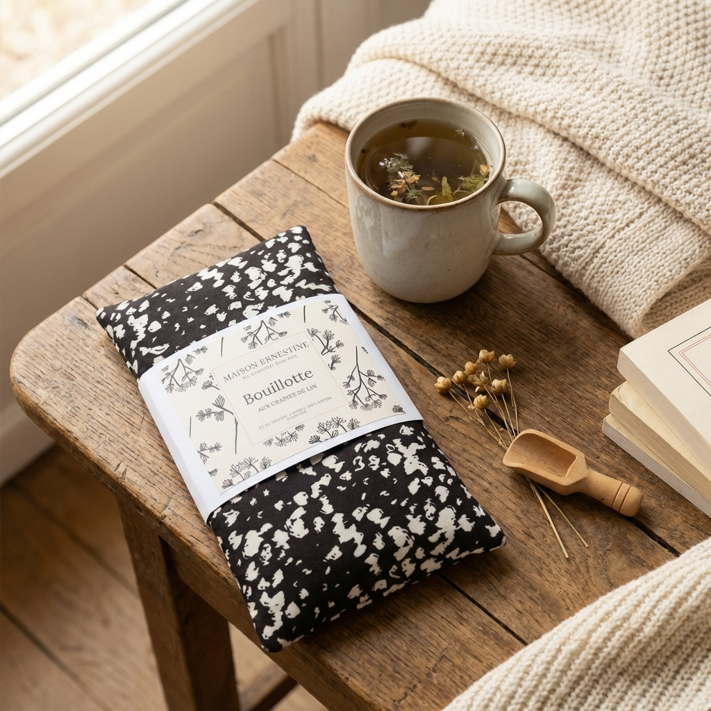 Bouillotte aux graines de lin 24x12 cm – Chaleur naturelle longue durée | Housse lavable