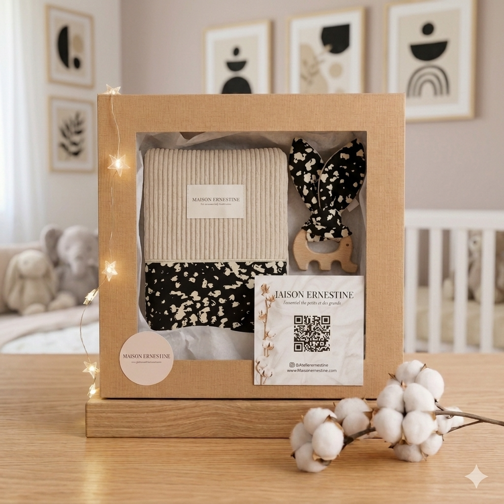 Coffret naissance personnalisé – Protège carnet de santé & anneau de dentition