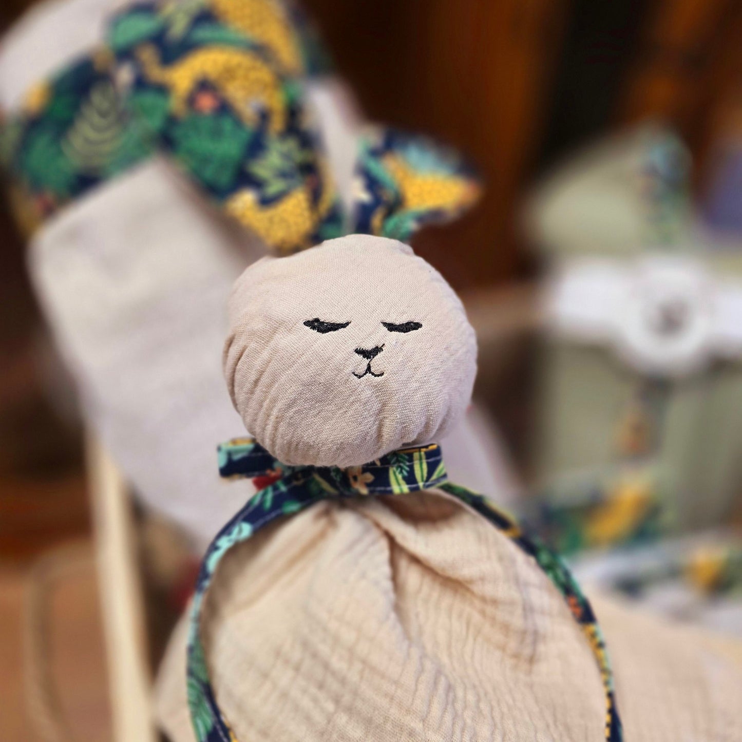 Doudou lapin bébé personnalisable