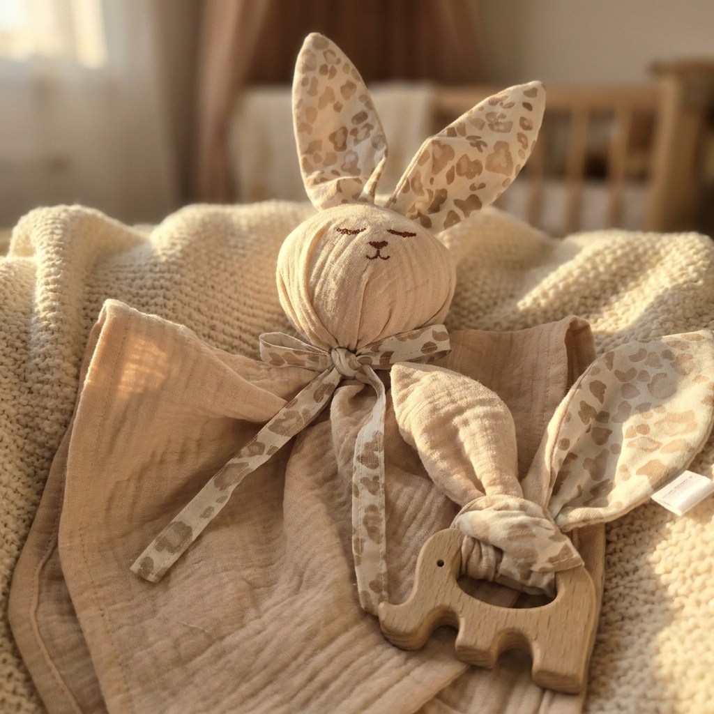 Doudou lapin bébé personnalisable