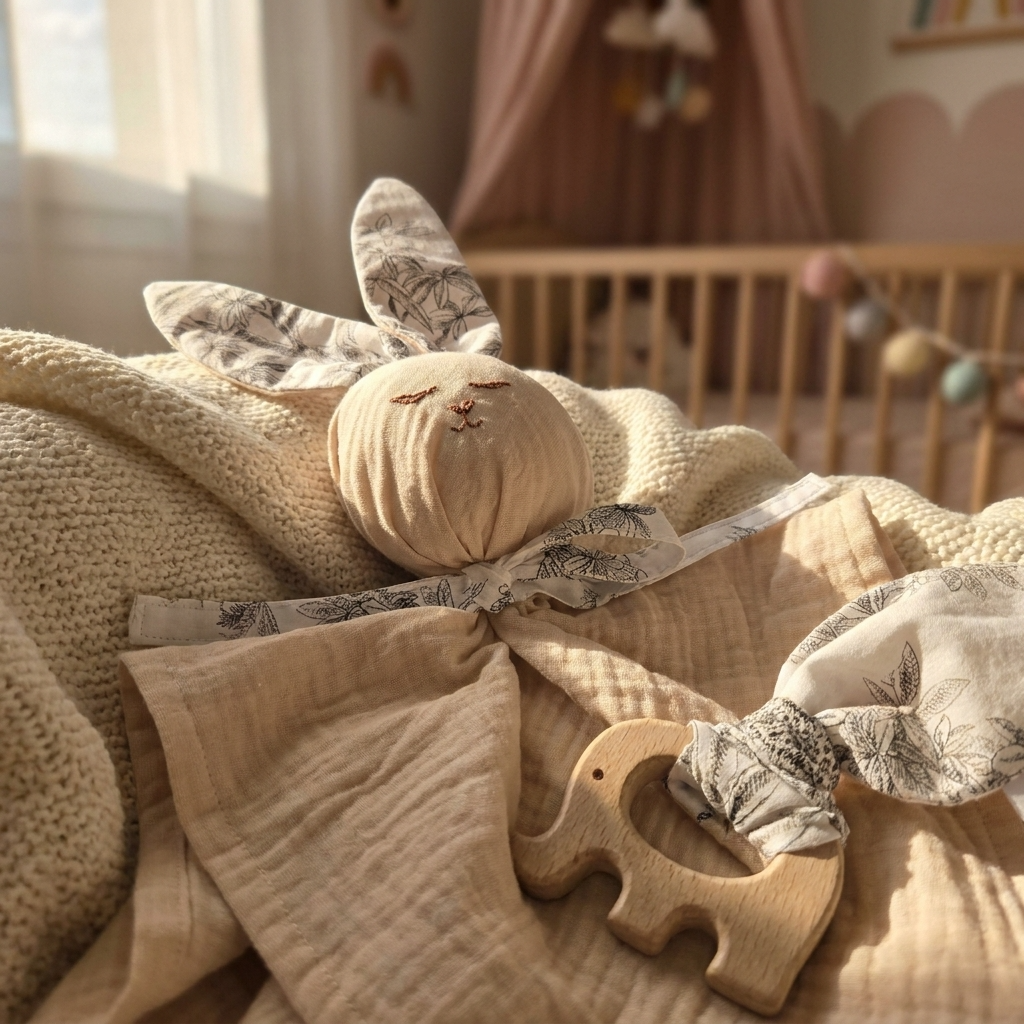 Doudou lapin bébé personnalisable