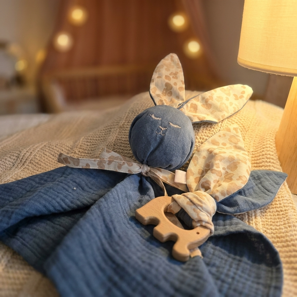 Doudou lapin bébé personnalisable