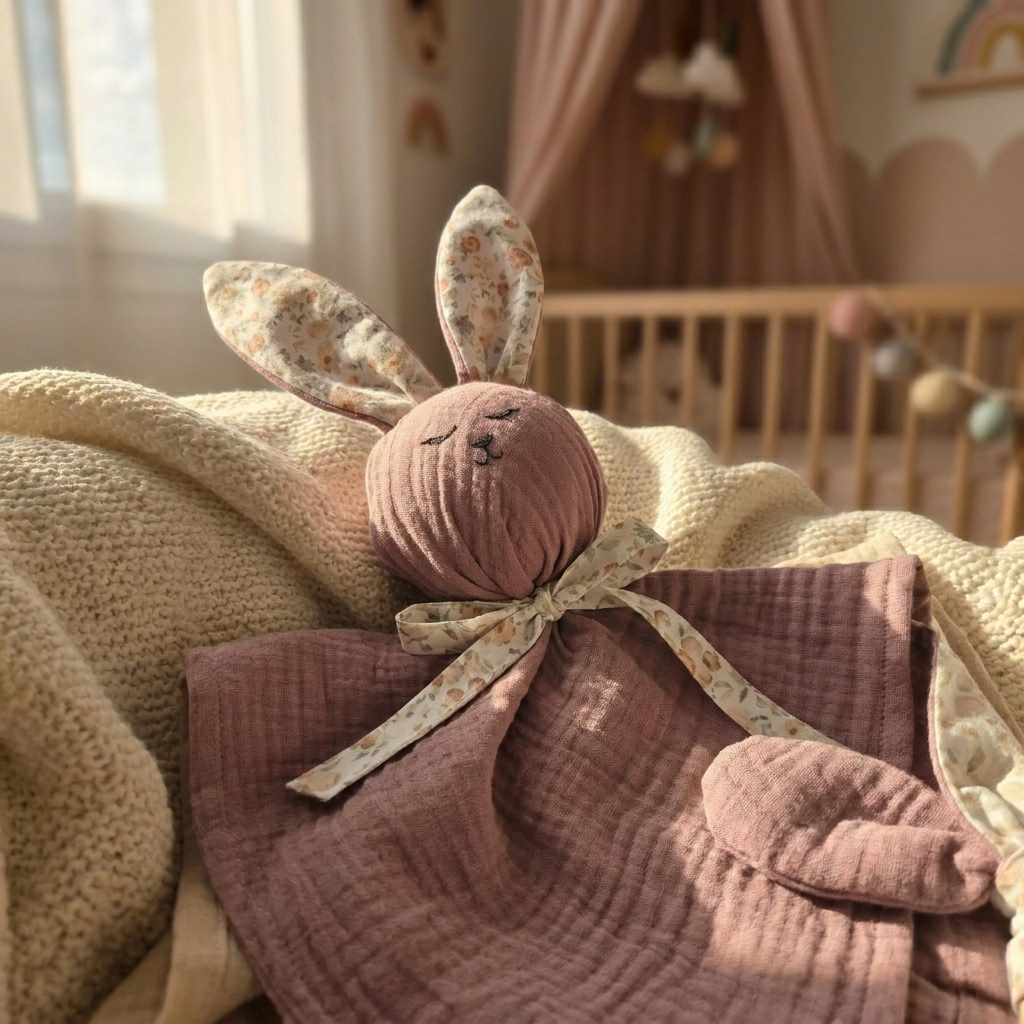 Doudou lapin bébé personnalisable