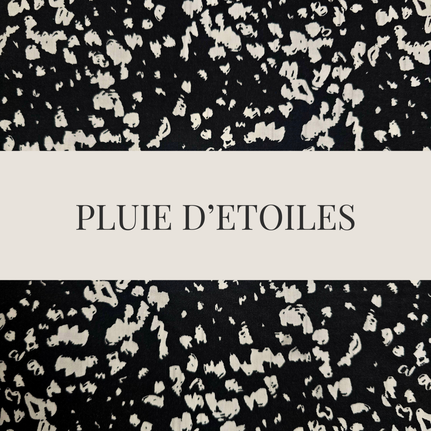 tissu coton imprimé noir pluie d'etoile