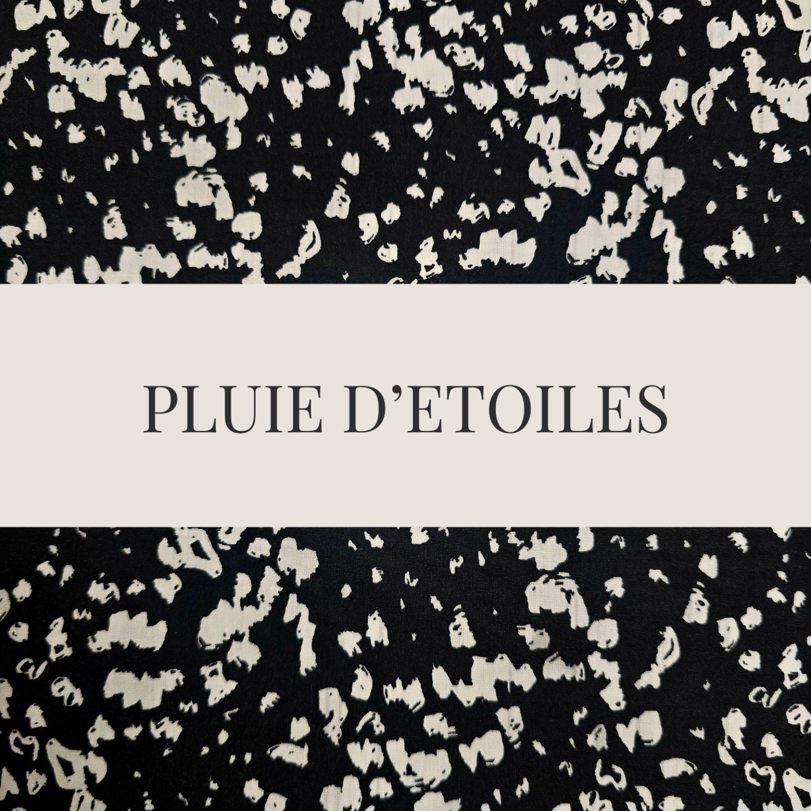 tissu coton imprimé noir pluie d'etoile