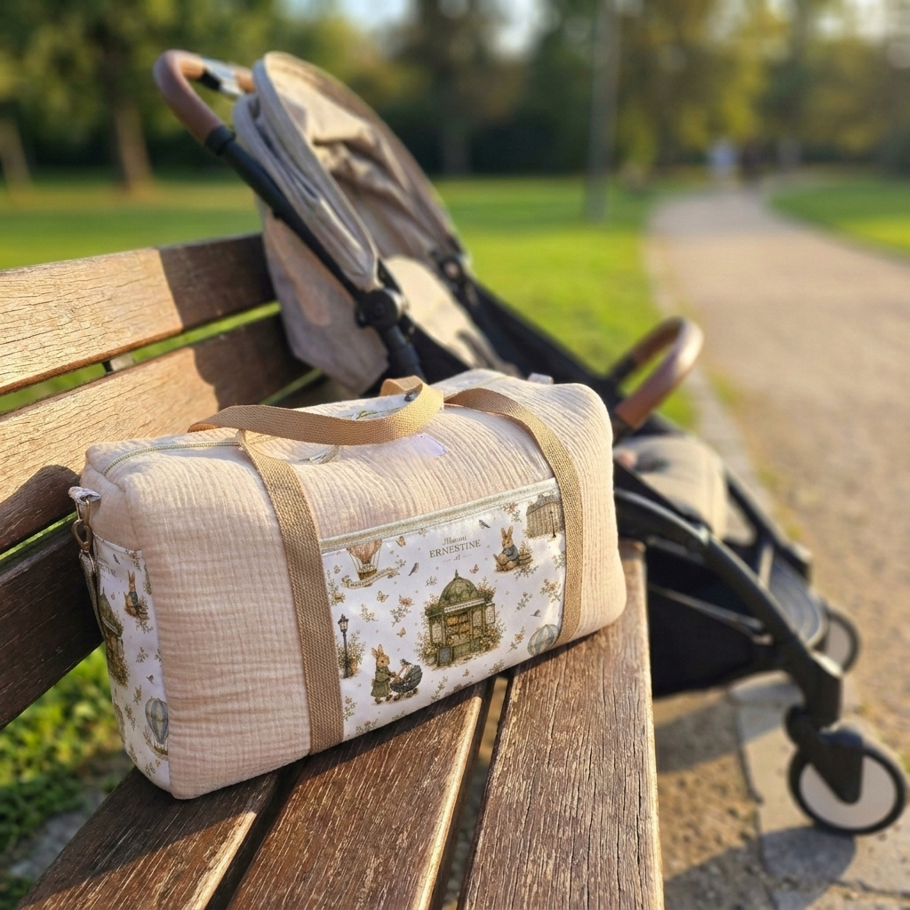 Sac à langer bébé collection signature kiosque aux merveilles en coton OEKO-TEX