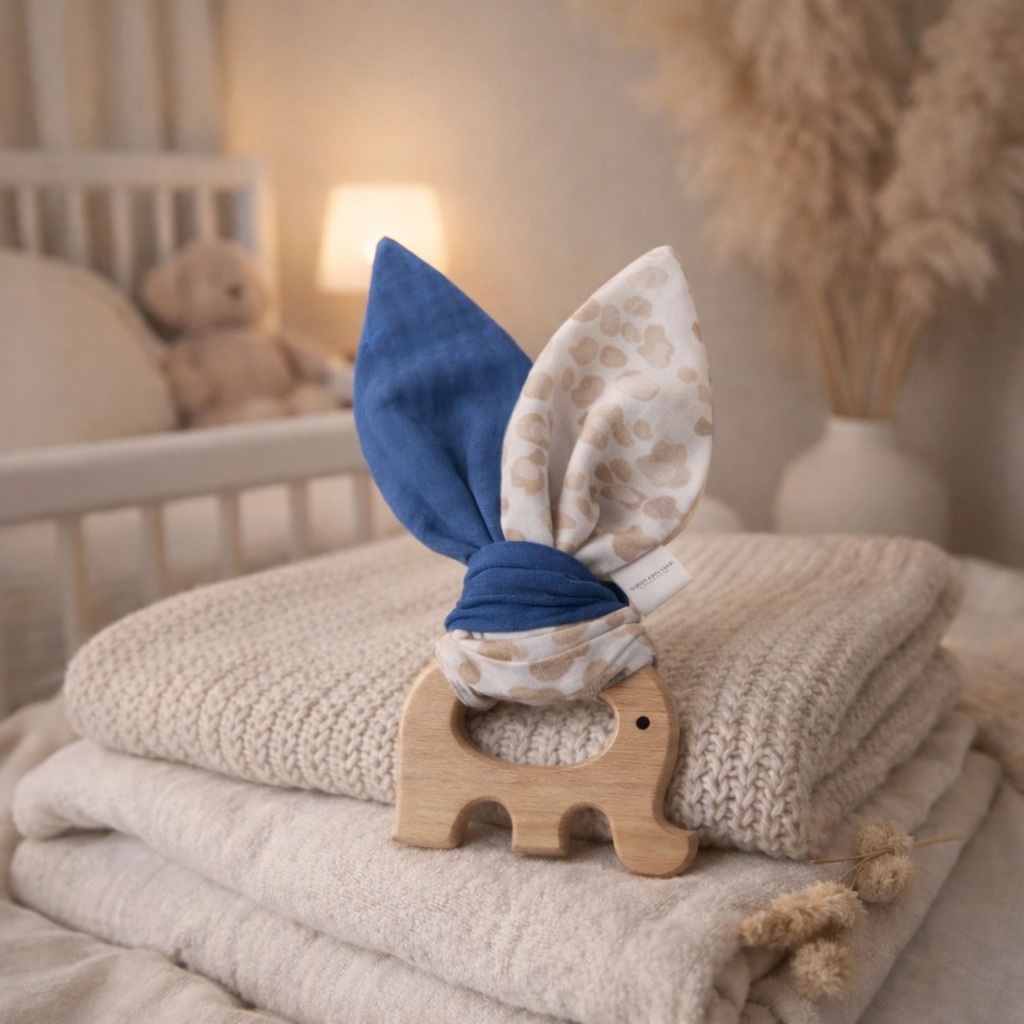 Anneau de dentition bébé bois et coton naturel -Maison Ernestine
