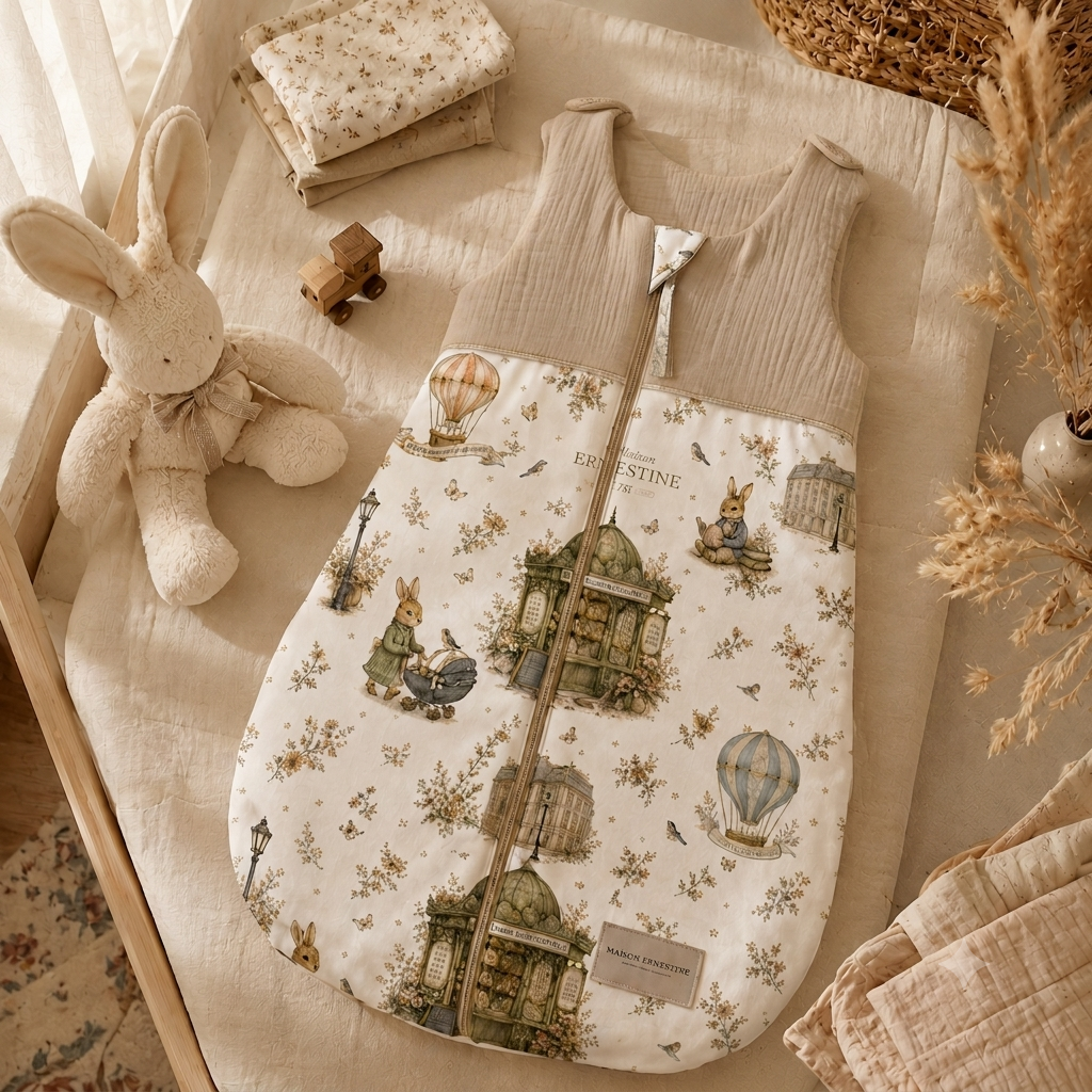 Gigoteuse bébé en coton certifié OEKO-TEX collection signature kiosque aux merveilles