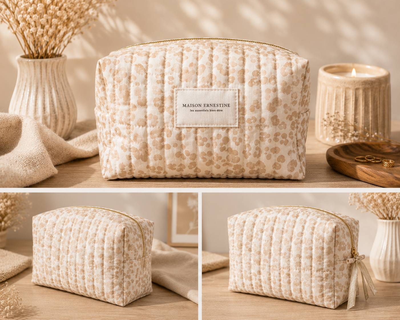 Trousse de toilette imperméable grand format doublure waterproof
