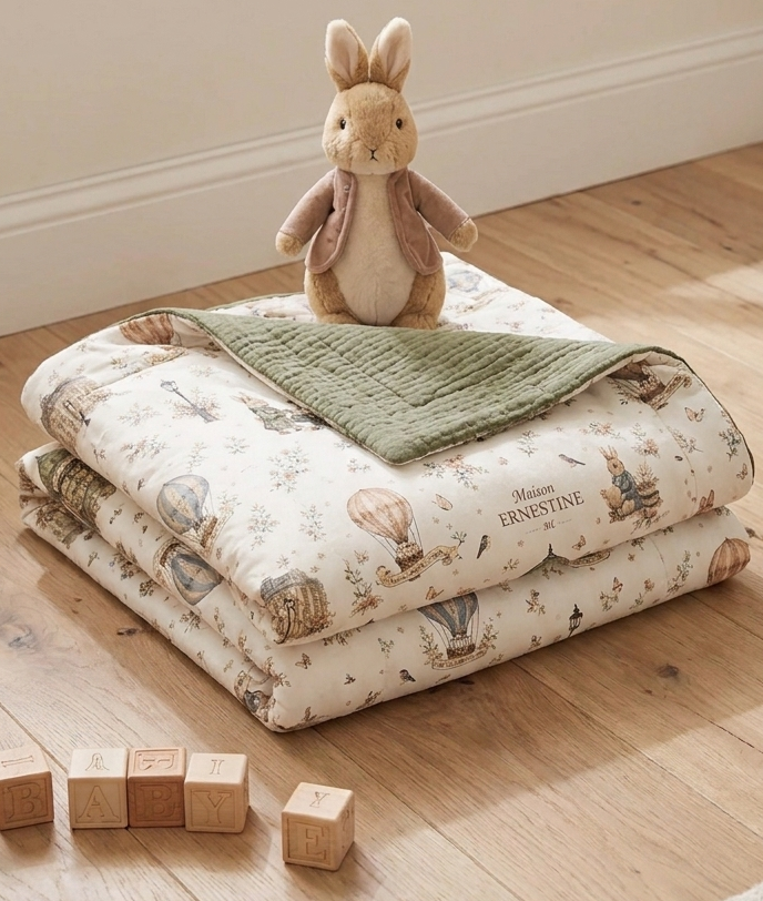 Couverture bébé 100 x 75 cm personnalisable Été ou Hiver collection signature kiosque aux merveilles