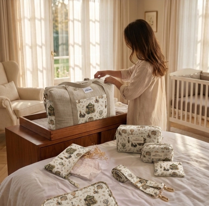 Sac à langer bébé collection signature kiosque aux merveilles en coton OEKO-TEX