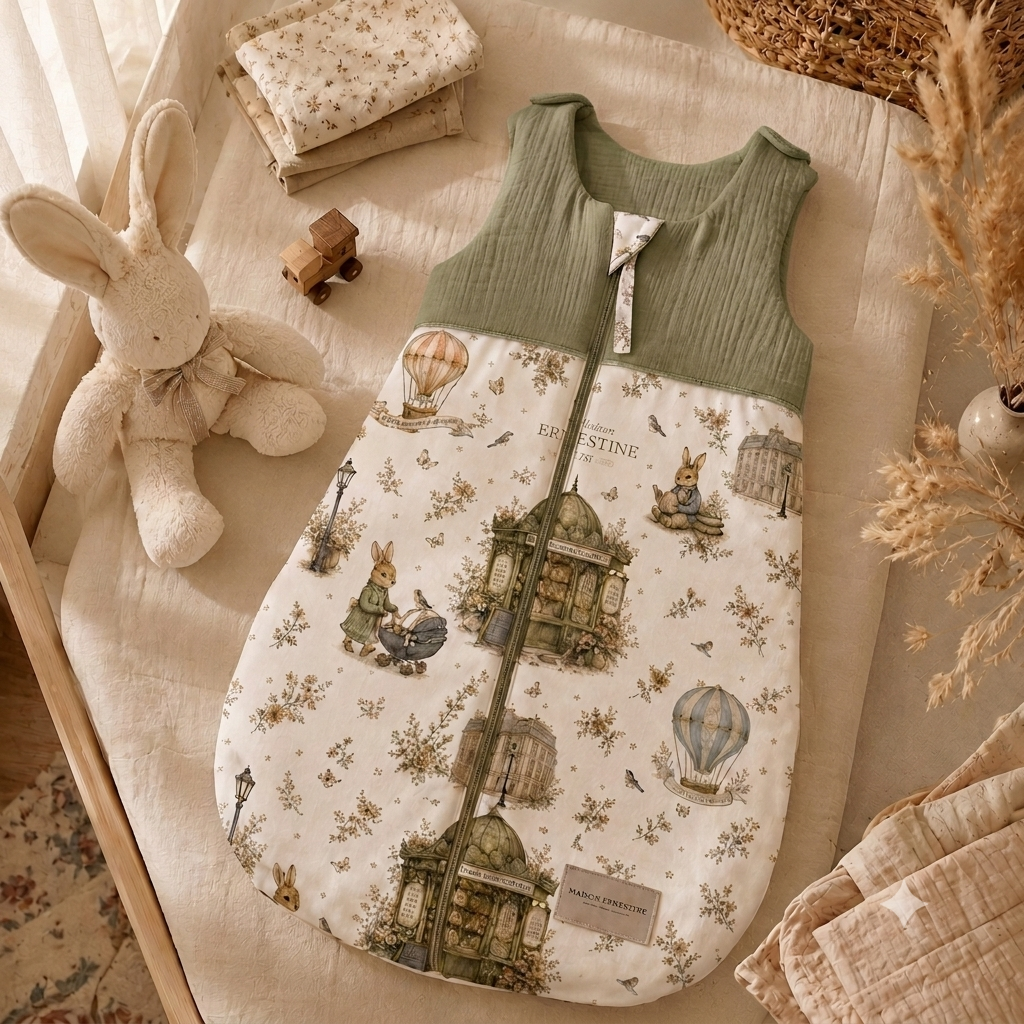 Gigoteuse bébé en coton certifié OEKO-TEX collection signature kiosque aux merveilles