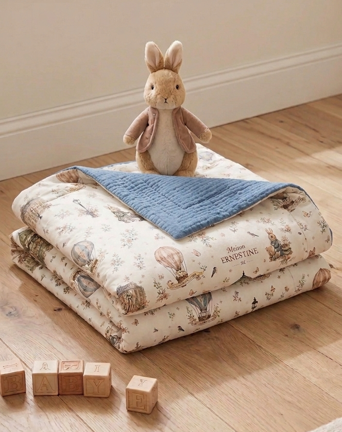 Couverture bébé 100 x 75 cm personnalisable Été ou Hiver collection signature kiosque aux merveilles