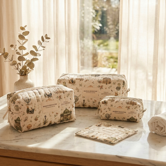 Trousse de toilette imperméable S,M,L doublure waterproof collection signature kiosque aux merveilles