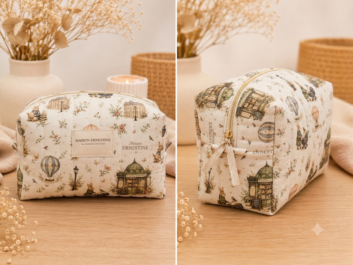 Trousse de toilette imperméable S,M,L doublure waterproof collection signature kiosque aux merveilles