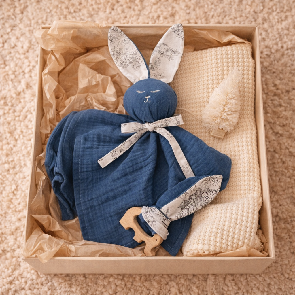 Doudou lapin bébé personnalisable