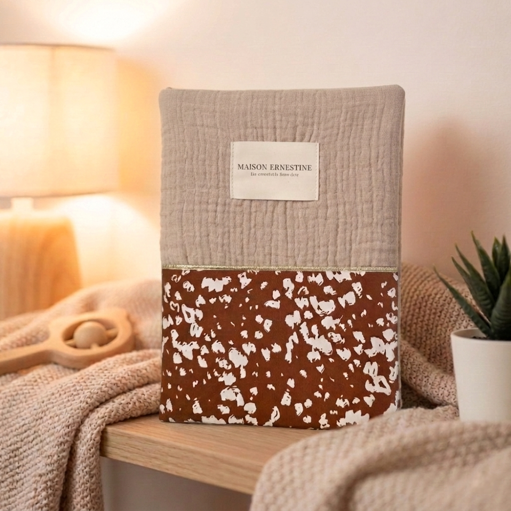Protège carnet de santé bébé personnalisé- cadeau de naissance artisanal