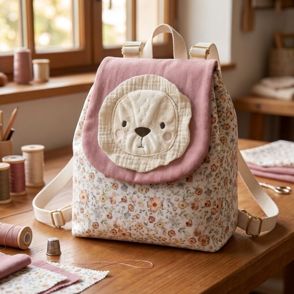 Sac à dos  bébé Lion personnalisable pour la crèche