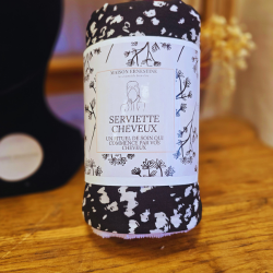 Serviette cheveux en coton & éponge bambou Douceur et absorption naturelle