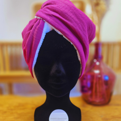 Serviette cheveux en coton & éponge bambou Douceur et absorption naturelle